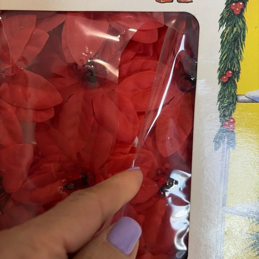 Vintage Celebrations Christmas Poinsettia Lights (20) Indoor/Outdoor New In Box